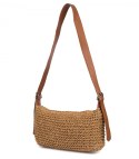 Boho torebka z rafii z regulowanym, grubszym paskiem (Brązowy) Boho torebka z rafii z regulowanym, grubszym paskiem (Brązowy)