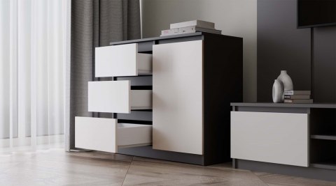 Komoda Malwa 1D3S ANTRACYT / BIAŁY Komoda Malwa 1D3S ANTRACYT / BIAŁY