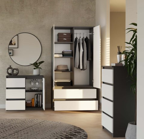Komoda Malwa 1D3S ANTRACYT / BIAŁY Komoda Malwa 1D3S ANTRACYT / BIAŁY