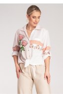 Koszula Damska Model M1120 Beige - Figl - S/M Koszula Damska Model M1120 Beige - Figl - S/M