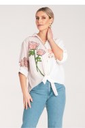 Koszula Damska Model M1120 Beige - Figl - S/M Koszula Damska Model M1120 Beige - Figl - S/M