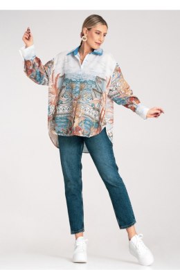 Koszula Damska Model M1146 Blue - Figl - uniwersalny