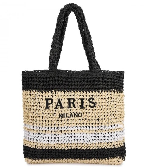 Torebka boho PARIS MILANO w paski (Beżowy) Torebka boho PARIS MILANO w paski (Beżowy)