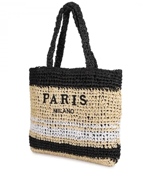 Torebka boho PARIS MILANO w paski (Beżowy) Torebka boho PARIS MILANO w paski (Beżowy)