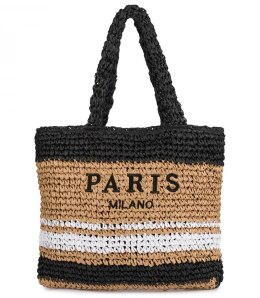 Torebka boho PARIS MILANO w paski (Brązowy)