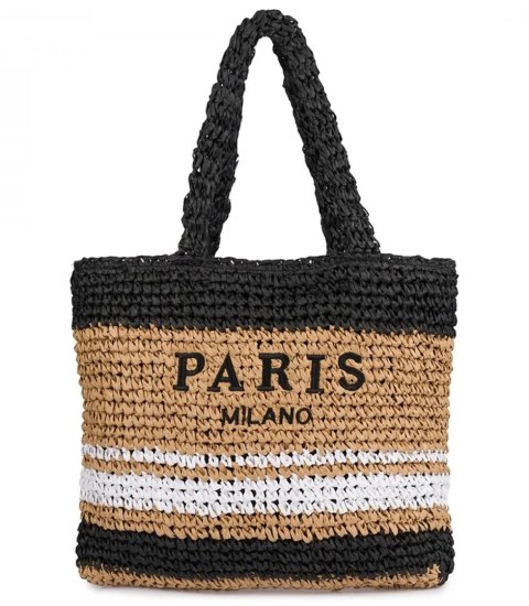 Torebka boho PARIS MILANO w paski (Brązowy)