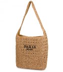 Torebka boho z plecionki z napisem PARIS MILANO (Brązowy) Torebka boho z plecionki z napisem PARIS MILANO (Brązowy)