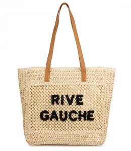 Torebka shopper boho z plecionki RIVE GAUCHE (Beżowy)