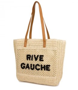 Torebka shopper boho z plecionki RIVE GAUCHE (Beżowy)