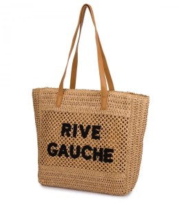 Torebka shopper boho z plecionki RIVE GAUCHE (Brązowy)