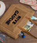 Torebka shopper boho z plecionki RIVE GAUCHE (Brązowy) Torebka shopper boho z plecionki RIVE GAUCHE (Brązowy)