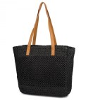 Torebka shopper boho z plecionki RIVE GAUCHE (Czarny) Torebka shopper boho z plecionki RIVE GAUCHE (Czarny)