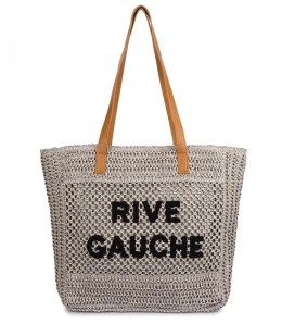 Torebka shopper boho z plecionki RIVE GAUCHE (Szary)