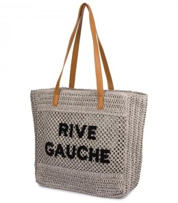 Torebka shopper boho z plecionki RIVE GAUCHE (Szary)