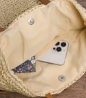 Torebka shopper boho z plecionki z troczkami i podszewką (Beżowy) Torebka shopper boho z plecionki z troczkami i podszewką (Beżowy)