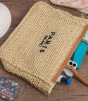 Torebka shopper z plecionki PARIS MILANO (Beżowy) Torebka shopper z plecionki PARIS MILANO (Beżowy)