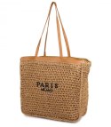 Torebka shopper z plecionki PARIS MILANO (Brązowy) Torebka shopper z plecionki PARIS MILANO (Brązowy)