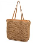 Torebka shopper z plecionki PARIS MILANO (Brązowy) Torebka shopper z plecionki PARIS MILANO (Brązowy)