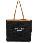 Torebka shopper z plecionki PARIS MILANO (Czarny) Torebka shopper z plecionki PARIS MILANO (Czarny)
