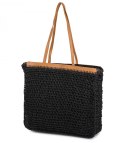 Torebka shopper z plecionki PARIS MILANO (Czarny) Torebka shopper z plecionki PARIS MILANO (Czarny)