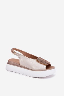 Sandały Model Zazoo 1786 Złoty Przecierany - Step in style - 39