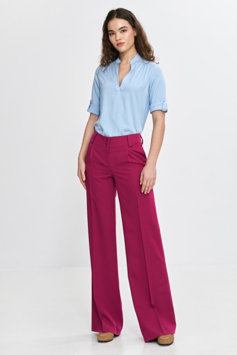 Spodnie wide leg z kantem SD112 Fuksja - Nife - 40 Spodnie wide leg z kantem SD112 Fuksja - Nife - 40