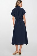 Sukienka Bawełniana muślinowa sukienka koszulowa S269 Navy - Nife - 36/38 Sukienka Bawełniana muślinowa sukienka koszulowa S269 Navy - Nife - 36/38