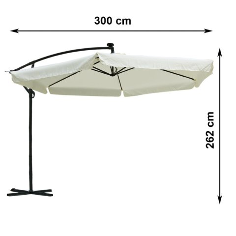 Gartenschirm mit Ausleger und Volant, cremefarben 3,5 m. OGP10 Gartenschirm mit Ausleger und Volant, cremefarben 3,5 m. OGP10