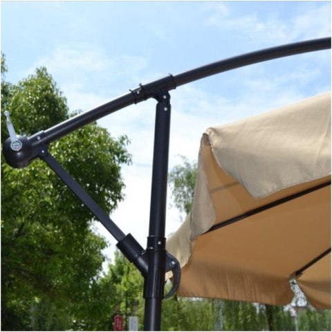 Gartenschirm mit Ausleger und Volant, cremefarben 3,5 m. OGP10 Gartenschirm mit Ausleger und Volant, cremefarben 3,5 m. OGP10