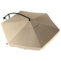 Gartenschirm mit Ausleger und Volant, cremefarben 3,5 m. OGP10