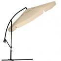 Gartenschirm mit SOLAR LED-Beleuchtung, Ausleger und Volant, cremefarben 3,5 m. OGP11K Gartenschirm mit SOLAR LED-Beleuchtung, Ausleger und Volant, cremefarben 3,5 m. OGP11K