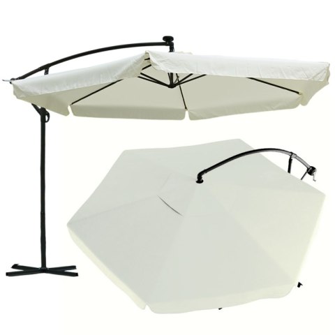 Gartenschirm mit SOLAR LED-Beleuchtung, Ausleger und Volant, cremefarben 3,5 m. OGP11K Gartenschirm mit SOLAR LED-Beleuchtung, Ausleger und Volant, cremefarben 3,5 m. OGP11K