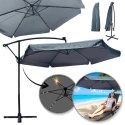 Gartenschirm mit SOLAR LED-Beleuchtung, Ausleger und Volant, graphit 3,5 m. OGP11SZ Gartenschirm mit SOLAR LED-Beleuchtung, Ausleger und Volant, graphit 3,5 m. OGP11SZ