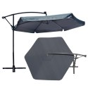 Gartenschirm mit SOLAR LED-Beleuchtung, Ausleger und Volant, graphit 3,5 m. OGP11SZ Gartenschirm mit SOLAR LED-Beleuchtung, Ausleger und Volant, graphit 3,5 m. OGP11SZ