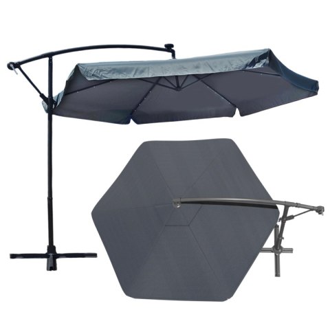 Gartenschirm mit SOLAR LED-Beleuchtung, Ausleger und Volant, graphit 3,5 m. OGP11SZ Gartenschirm mit SOLAR LED-Beleuchtung, Ausleger und Volant, graphit 3,5 m. OGP11SZ