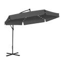 Gartenschirm mit SOLAR LED-Beleuchtung, Ausleger und Volant, graphit 3,5 m. OGP11SZ Gartenschirm mit SOLAR LED-Beleuchtung, Ausleger und Volant, graphit 3,5 m. OGP11SZ