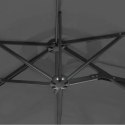 Gartenschirm mit SOLAR LED-Beleuchtung, Ausleger und Volant, graphit 3,5 m. OGP11SZ Gartenschirm mit SOLAR LED-Beleuchtung, Ausleger und Volant, graphit 3,5 m. OGP11SZ