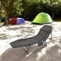 Touristenbett, Feldbett, Kanu 200 x 65cm faltbar mit Bezug, grau AR06SZ