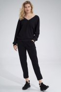 Bluza Damska Model M799 Black - Figl - L/XL Bluza Damska Model M799 Black - Figl - L/XL