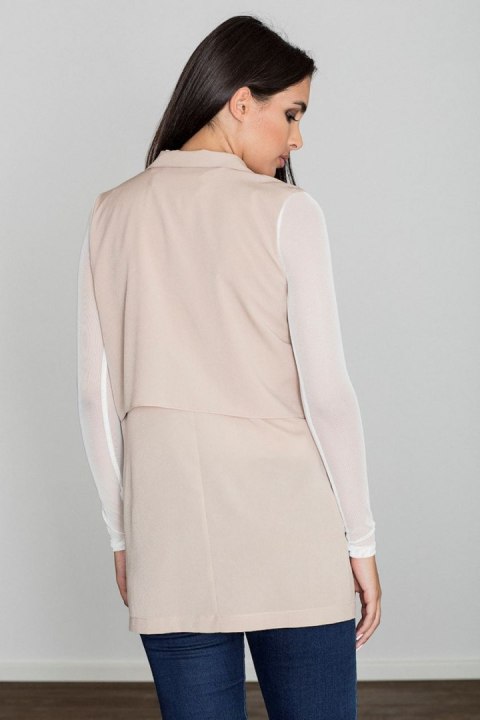 Kamizelka Damska Model M560 Beige - Figl - s Kamizelka Damska Model M560 Beige - Figl - s