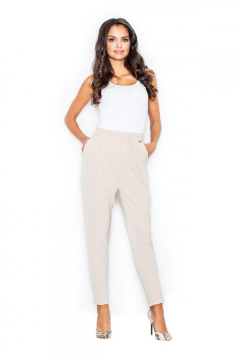 Spodnie Damskie Model M418 Beige - Figl - XL Spodnie Damskie Model M418 Beige - Figl - XL