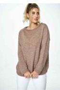 Sweter Damski Model M888 Brown - Figl - uniwersalny Sweter Damski Model M888 Brown - Figl - uniwersalny