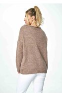 Sweter Damski Model M888 Brown - Figl - uniwersalny Sweter Damski Model M888 Brown - Figl - uniwersalny
