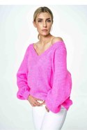 Sweter Damski Model M898 Pink - Figl - uniwersalny Sweter Damski Model M898 Pink - Figl - uniwersalny