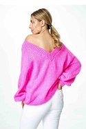 Sweter Damski Model M898 Pink - Figl - uniwersalny Sweter Damski Model M898 Pink - Figl - uniwersalny
