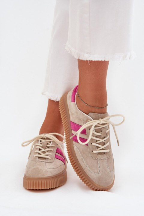 Buty Sportowe Model Cavira GD-XF-204 Beige/Pink - Step in style - 39 Buty Sportowe Model Cavira GD-XF-204 Beige/Pink - Step in style - 39
