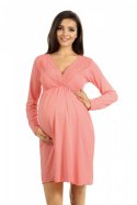 Koszulka nocna Koszula Nocna Ciążowa Model 3102 Pink - Lupo Line - 36 Koszulka nocna Koszula Nocna Ciążowa Model 3102 Pink - Lupo Line - 36