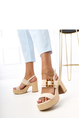 Sandały Model Elevira E5572 Beige - PRIMO - 38