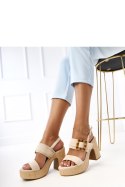 Sandały Model Elevira E5572 Beige - PRIMO - 38