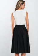 Spódnica midi z rayonu z zakładkami SP82 Black - Nife - 38 Spódnica midi z rayonu z zakładkami SP82 Black - Nife - 38